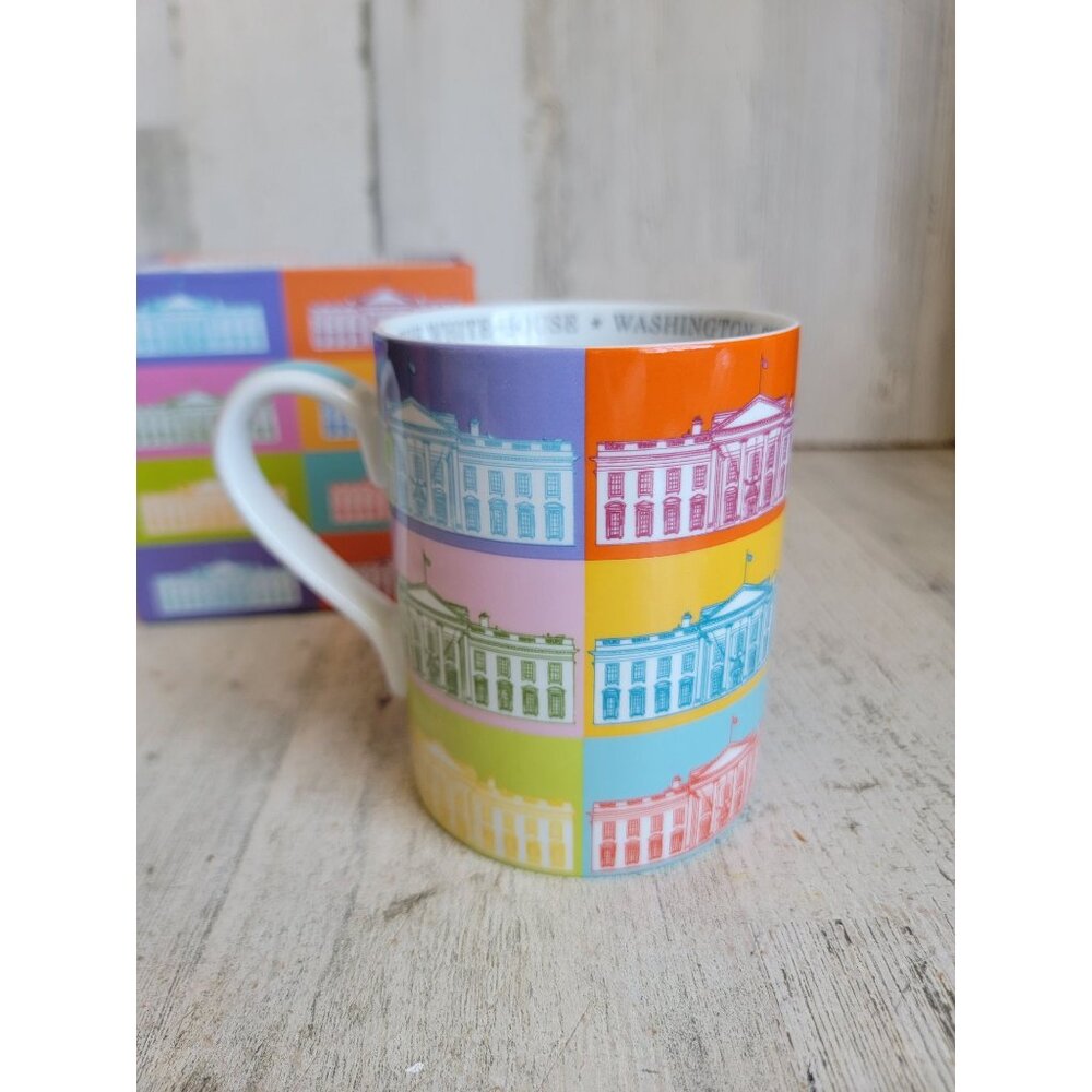 White House mug pop art rainbow historical museum‎ cup